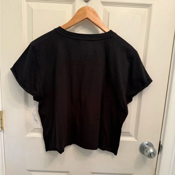 NWT We The Free The Perfect Tee Cropped Raw Hem Black Extra Large - Picture 2 of 11